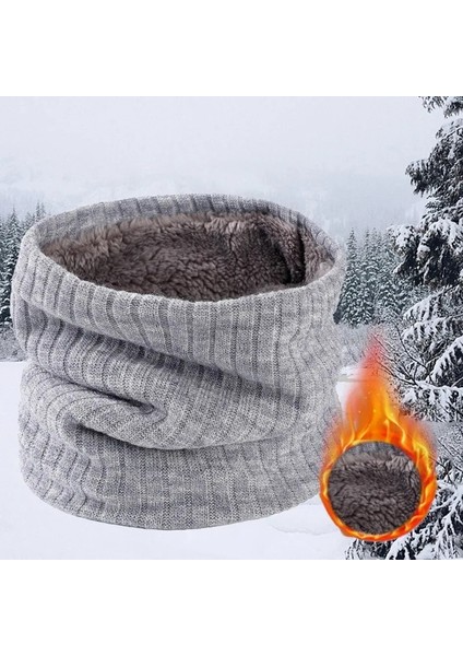 B9-Katı Stil Kış Eşarp Erkekler Için Polar Yüzük Bandana Örme Sıcak Katı Eşarp Kadın Boyun Isıtıcı Kalın Kaşmir Sıcak Mendil Kayak Maskesi (Yurt Dışından)