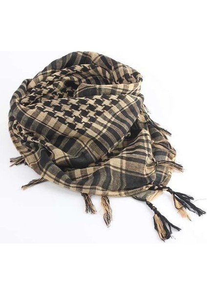 Haki Stili Spor Atkılar Kadın Erkek Ekose Püskül Müslüman Arap Çölü Shemagh Keffıyeh Pamuk Kampı Yürüyüş Eşarp Wrap Pashmina Capas Y Pançolar (Yurt Dışından)