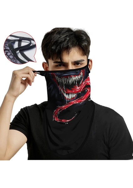 SA210045 Stili Yaz Venom Boyun Buff Eşarp Ordu Balaclava Motosiklet Yüz Kalkanı ile Kulak Askısı Nefes Alabilir Yüz Maskesi Rüzgar Geçirmez Bandana Punisher (Yurt Dışından) modelleri