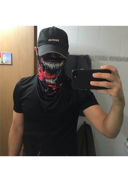 SA210045 Stili Yaz Venom Boyun Buff Eşarp Ordu Balaclava Motosiklet Yüz Kalkanı ile Kulak Askısı Nefes Alabilir Yüz Maskesi Rüzgar Geçirmez Bandana Punisher (Yurt Dışından) indirimleri