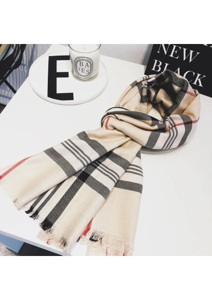 Bej Tarzı Sıcak Uzun Sarar Eşarp ile Kadın Kaşmir Eşarp Sonbahar Eşarp Ingiltere Clalaid Kaşmir Eşarplar (Yurt Dışından)