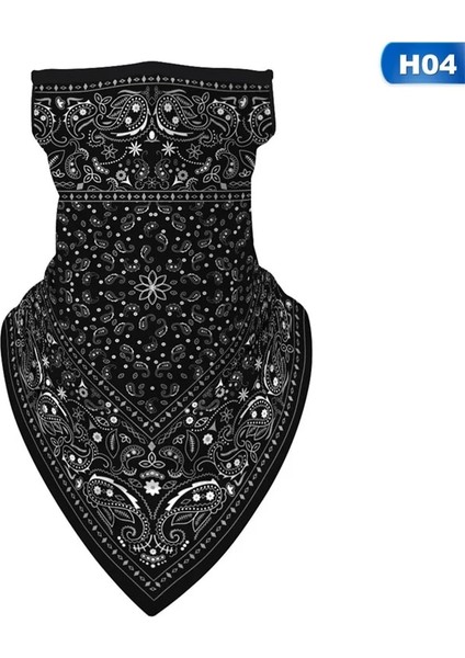 4-Yüz Maskesi Stili Men Women Face Scarf Bandana Ear Loops Face Balaclava Neck Printed Breathable Windproof Camping Hiking Scarves Outdoor Cycling (Yurt Dışından)