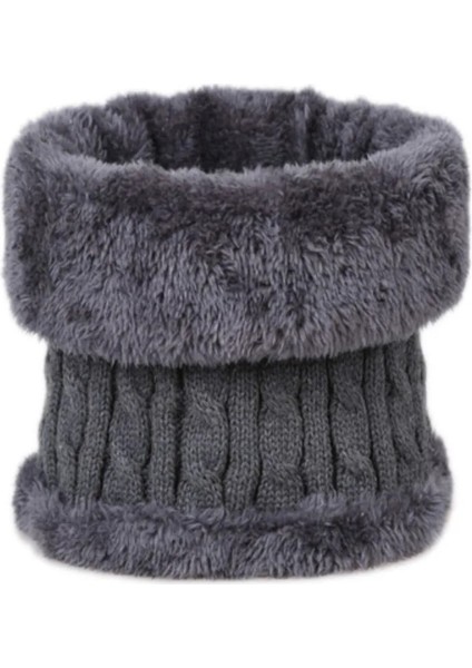 Gri Tarzı Kış Erkek Kadın Sıcak Örme Yüzük Atkılar Kalın Elastik Örgü Susturucular Çocuk Boyun Isıtıcı Peluş Polyester Eşarp (Yurt Dışından)