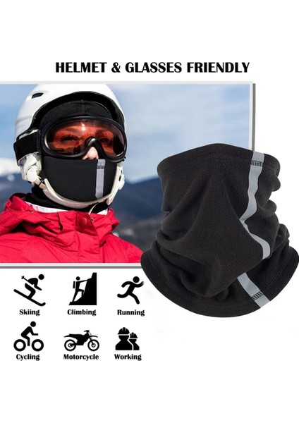 Siyah Stil Açık Kış Sıcak Polar Boyun Atkıları Yansıtıcı Kayak Boyun Kapak Maskesi Motosiklet Yarım Yüz Maskesi Eşarp Sürme Biker Windproof (Yurt Dışından) indirimleri