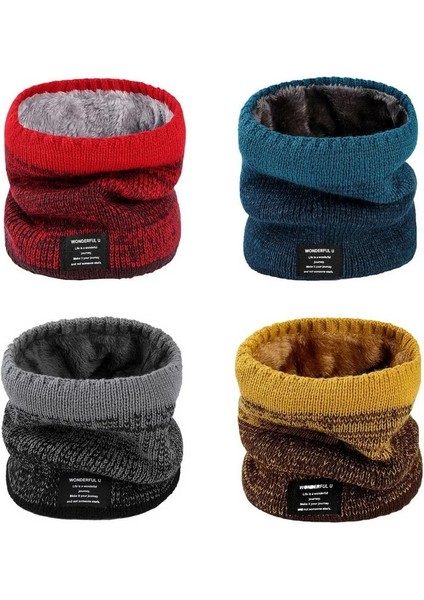 B9-Katı Stil Kış Eşarp Erkekler Için Polar Yüzük Bandana Örme Sıcak Katı Eşarp Kadın Boyun Isıtıcı Kalın Kaşmir Sıcak Mendil Kayak Maskesi (Yurt Dışından)