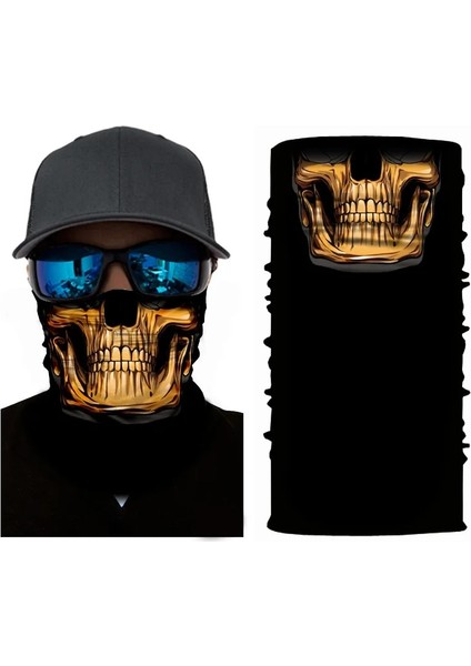 S41 Style Tek Boyut New 3D Skull Faces Scarf Outdoor Multi-Use Men Magic Changeable Neck Tube Snood Bandana Warmer Unisex Scarves (Yurt Dışından)