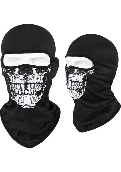 S03 Stili Tek Boyut Skull Print Bandana Balaclava Full Face Mask Scarf Outdoor Fishing Hunting Hiking Cycling Neck Gaiter Face Cover Shield (Yurt Dışından)