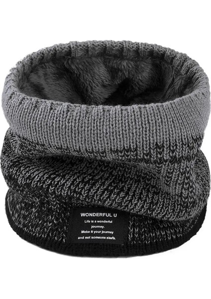 Gri Tarzı Unisex Kış Yürüyüş Bisiklet Eşarp Faux Kürk Örgü ile Boyun Isıtıcı Tıknaz Yumuşak Kalın Daire Döngü Kadın Erkek Için Atkılar (Yurt Dışından)