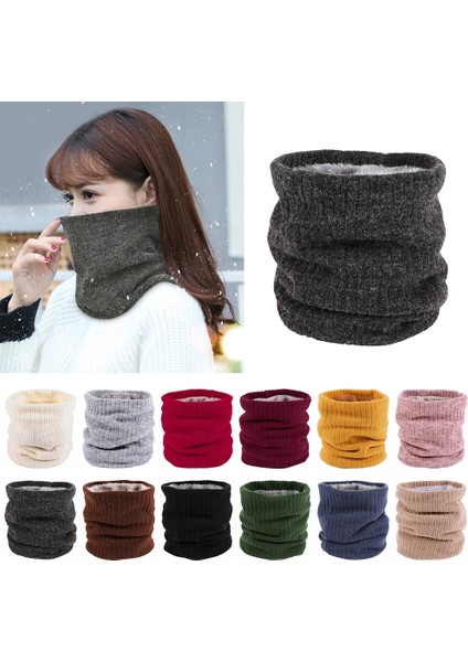 Gri Tarzı Unisex Kış Yürüyüş Bisiklet Eşarp Faux Kürk Örgü ile Boyun Isıtıcı Tıknaz Yumuşak Kalın Daire Döngü Kadın Erkek Için Atkılar (Yurt Dışından) indirimleri