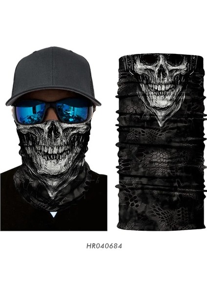 HR040684 Stili Yaz 3D Kafatası Dikişsiz Bandana Kayak Yüz Maskesi Koşu Yürüyüş Bisiklete Binme Avcılık Snowboard Balıkçılık Nefes Eşarp Erkekler Kadınlar (Yurt Dışından)