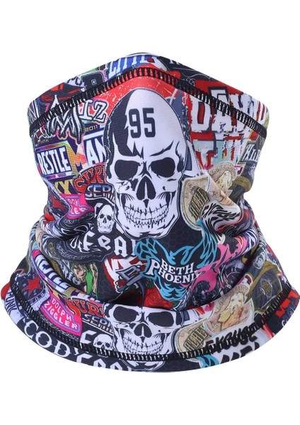 No.16 Tarzı Erkekler Kış Baskı Kafatası Bandana Polar Termal Boyun Koşu Kayak Yürüyüş Bisiklete Binme Avcılık Snowboard Spor Eşarp Yüz Maskesi Kadınlar (Yurt Dışından)