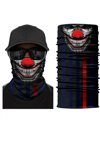No.23 Tarzı 3D Dikişsiz Sihirli Palyaço Bandana Avcılık Boyun Körüğü Eşarp Kayak Balıkçılık Bisiklet Yürüyüş Koşu Yaz Yarım Yüz Maskesi Kadın Erkek (Yurt Dışından)