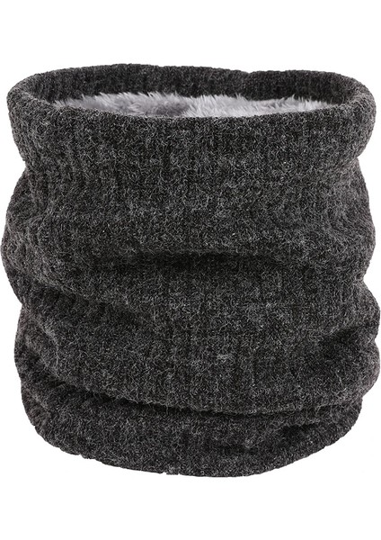 Koyu Gri Tarzı 2021 Kış Boyun Tüp Isıtıcı Polar Tıknaz Örgü Eşarp Daire Döngü Moda Erkek Kadın Yumuşak Kalın Unisex Katı Atkılar Açık (Yurt Dışından)