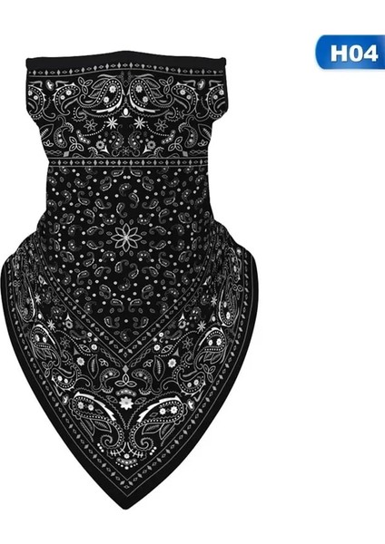 No.4 Tarzı Unisex Men Women Face Scarf Bandana Ear Loops Face Balaclava Neck Gaiters Digital Printed Windproof Thin Wrap Scarf (Yurt Dışından)