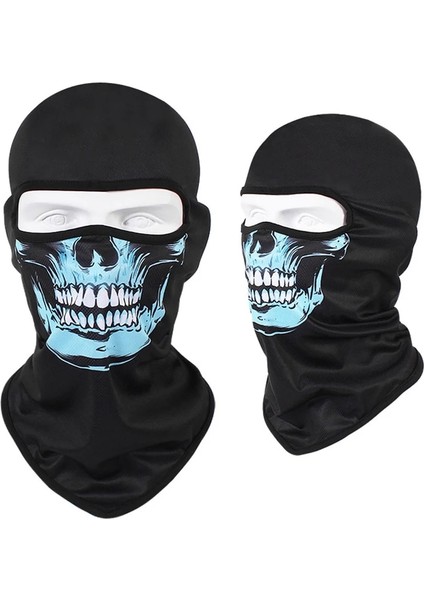 S11 Stili Tek Boyut Skull Print Bandana Balaclava Full Face Mask Scarf Outdoor Fishing Hunting Hiking Cycling Neck Gaiter Face Cover Shield (Yurt Dışından)