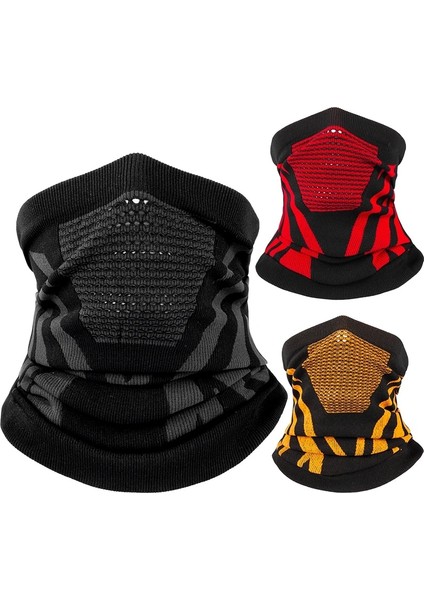 Siyah Sarı Stil Termal Yüz Bandana Maskesi Örtüsü Boyun Isıtıcı Körüğü Bisiklet Bisiklete Binme Kayak Tüpü Eşarp Yürüyüş Nefes Maskeleri Baskı Kadın Erkek Kış (Yurt Dışından)