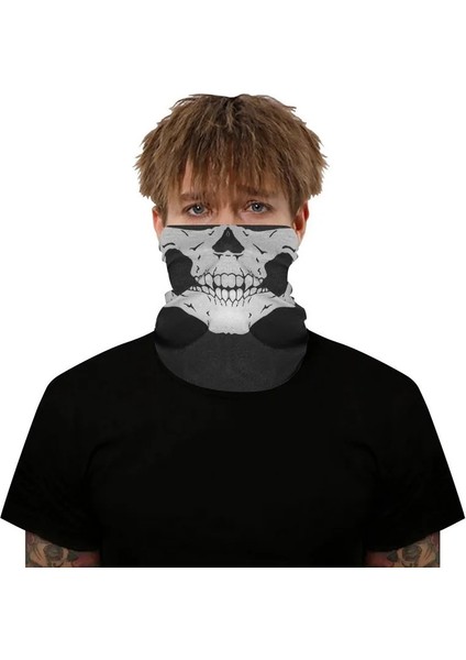 E723421A Stili Tek Boyut Skull Print Bandana Balaclava Full Face Mask Scarf Outdoor Fishing Hunting Hiking Cycling Neck Gaiter Face Cover Shield (Yurt Dışından) fırsatları