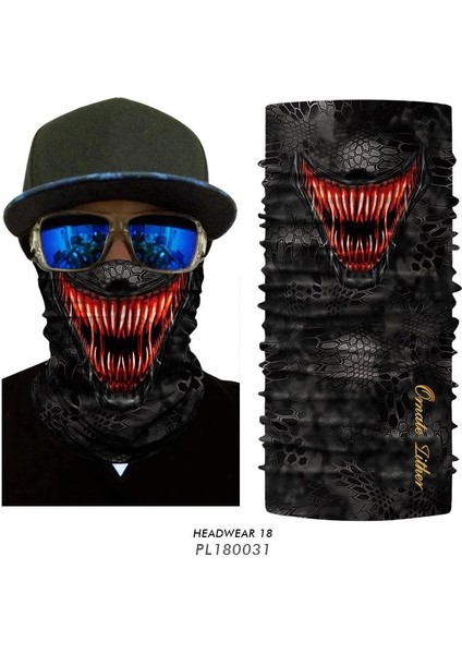 PL180031 Venom Style 3D Venom Bandana Mask Buff Army Military Neck Gaiter Plaid Braga Cuello Hombre Hunting Camping Scarf Quick Drying Winter Bicycle (Yurt Dışından)