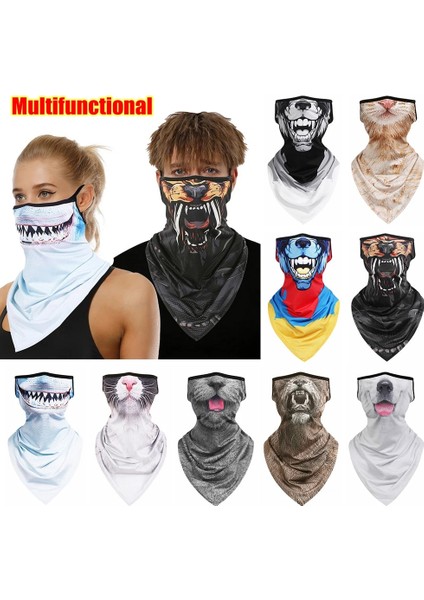 A-8 Stili 2022 Fashion Neck Tube Scarf With Ear Loops Windproof Face Mask Ski Halloween Costume 3D Animal Printed Bandana Cycling Hiking (Yurt Dışından) modelleri