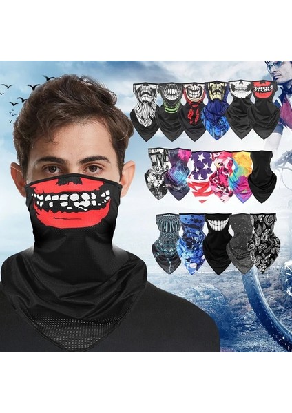 No.3 Tarzı Sıcak 3D Kafatası Yüzleri Eşarp Balaclava Açık Çok Kullanımlı Erkekler Sihirli Değiştirilebilir Boyun Tüpü Snood Bandana Isıtıcı Unisex Kadın Atkılar (Yurt Dışından)