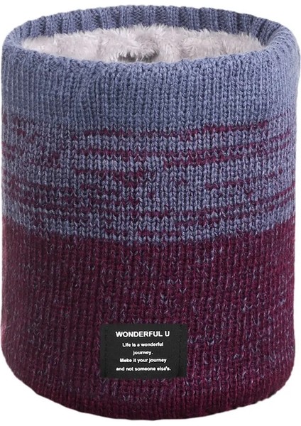 Gül Kırmızı C Tarzı Unisex Kış Yürüyüş Bisiklet Eşarp Faux Kürk Örgü ile Boyun Isıtıcı Tıknaz Yumuşak Kalın Daire Döngü Kadın Erkek Için Atkılar (Yurt Dışından)