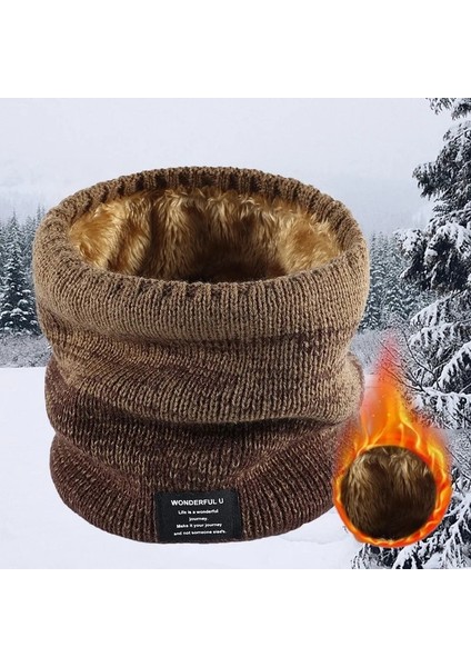 Şampanya Tarzı Kış Eşarp Erkek Boyun Isıtıcı Eşarp Erkekler Için Polar Yüzük Bandana Örme Sıcak Katı Eşarp Kadınlar Kalın Kaşmir Maske Mendil (Yurt Dışından)