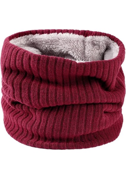 B Wine Style Kış Eşarp Erkekler Için Polar Yüzük Bandana Örme Sıcak Katı Eşarp Kadın Boyun Isıtıcı Kalın Kaşmir Sıcak Mendil Kayak Maskesi (Yurt Dışından)