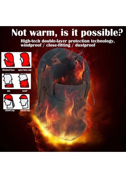 Siyah Stil Winter Warm Fleece Beanies Hats For Men Skull Bandana Neck Warmer Balaclava Face Warmming Wargame Cap Special Forces Unisex Hat (Yurt Dışından) indirimleri