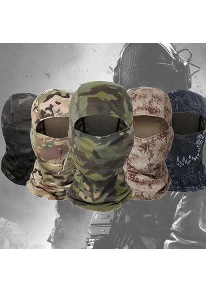 Siyah Stil Tek Boyut Taktik Kamuflaj Balaclava Tam Yüz Maskesi Cs Wargame Ordu Avcılık Bisiklet Sporları Kask Astar Kap Askeri Multicam Arf (Yurt Dışından)