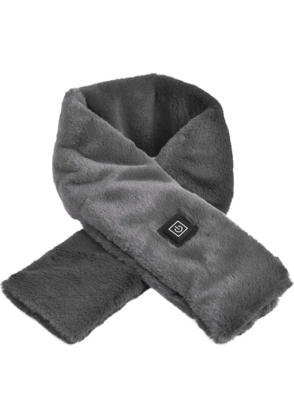 Gri Tarzı Imitation Rabbit Fur Winter Warm Heating Scarf USB Rechargeable Cervical Collar Anti-Leakage Design Can Be Washed Directly #hy (Yurt Dışından)