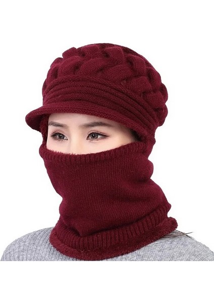 No.1 Tarzı Mercan Polar Kış Şapka Kasketleri Kadın Eşarp Kadınlar Için Sıcak Nefes Yün Örme Şapka Çift Katmanlar Koruma Kapakları (Yurt Dışından)