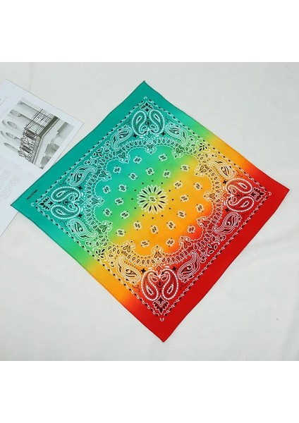 Kırmızı Sarı Yeşil Stil 55-55 cm Moda Yeni Ayçiçeği Degrade Renk Hip Hop Eşarp Doğa Sporları Sürme Çeşitli Pamuk Sokak Dansı 55*55 cm Kare Eşarp (Yurt Dışından) modelleri