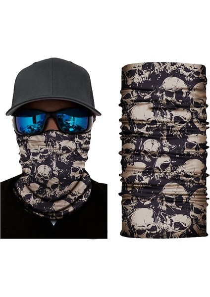 S256 Style Tek Boyut New 3D Skull Faces Scarf Outdoor Multi-Use Men Magic Changeable Neck Tube Snood Bandana Warmer Unisex Scarves (Yurt Dışından)