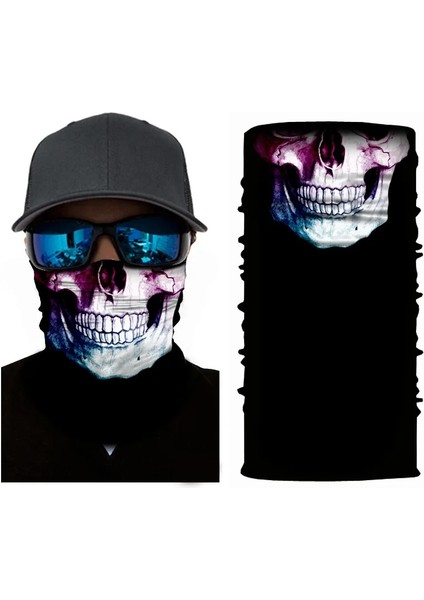 S256 Style Tek Boyut New 3D Skull Faces Scarf Outdoor Multi-Use Men Magic Changeable Neck Tube Snood Bandana Warmer Unisex Scarves (Yurt Dışından) indirimleri