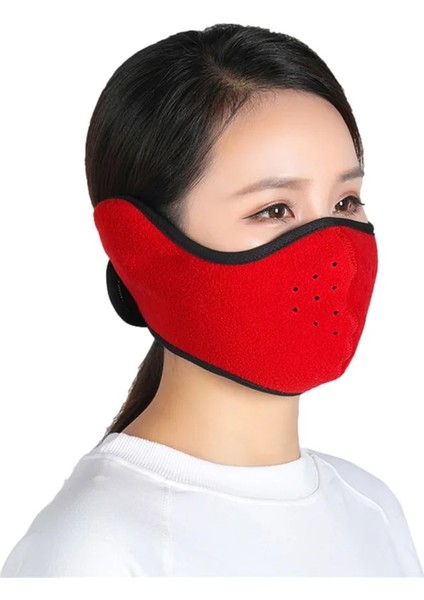 Kırmızı Stil Yeni Kış Yarım Yüz Maskesi Moda Termal Polar Kulak Ağız Kapağı Boyun Isıtıcı Rüzgar Geçirmez Bisiklet Snowboard Kayak Yürüyüş Spor Eşarp (Yurt Dışından)