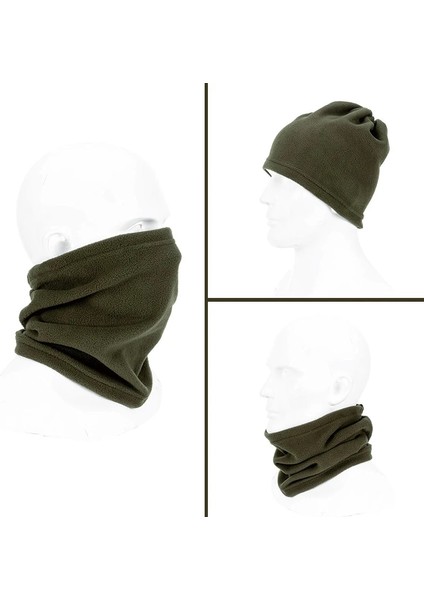 Ordu Yeşili Tarzı Tek Boyut Kış Boyun Isıtıcı Unisex 3 1 Çok Işlevli Moda Polar Isıtıcı Boyun Yüzük Eşarp Kış Şapka Doğa Sporları Yüz Maskesi Atkılar (Yurt Dışından)