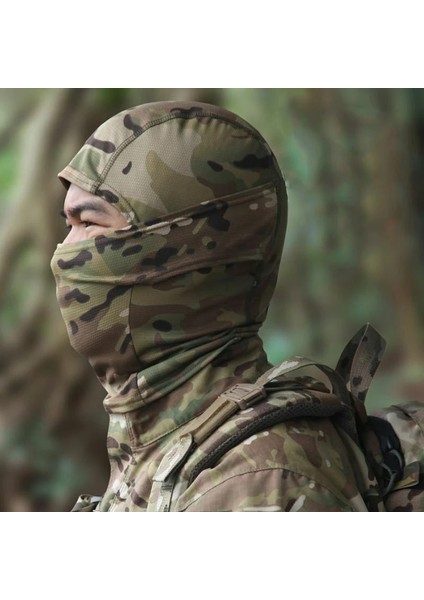 No.10 Tarzı Multicam Balaclava Full Face Mask Tactical Camouflage Cs Wargame Army Hunting Cycling Sports Helmet Liner Cap Military Arf (Yurt Dışından) modelleri
