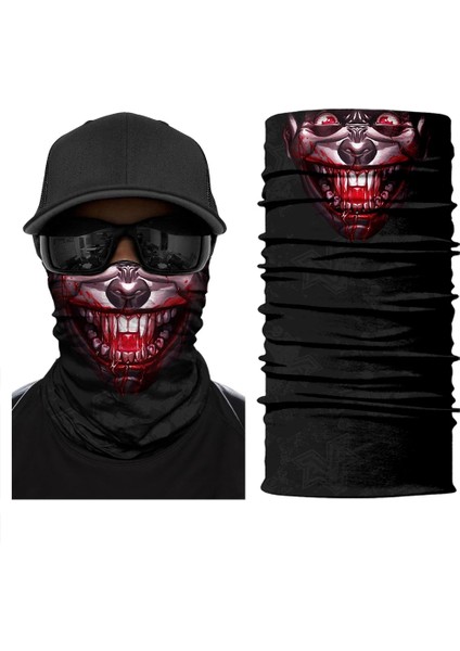 No.26 Tarzı 3D Dikişsiz Sihirli Palyaço Bandana Avcılık Boyun Körüğü Eşarp Kayak Balıkçılık Bisiklet Yürüyüş Koşu Yaz Yarım Yüz Maskesi Kadın Erkek (Yurt Dışından)