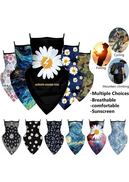 B182-009 Stili Moda Yüz Maskesi Boyun Tüp Eşarp Güneş Uv Rüzgar Koruması Çok Kullanımlı Bisiklet Motosiklet Kayak Snood Balaclava Bandana Kulak Askıları (Yurt Dışından) indirimleri