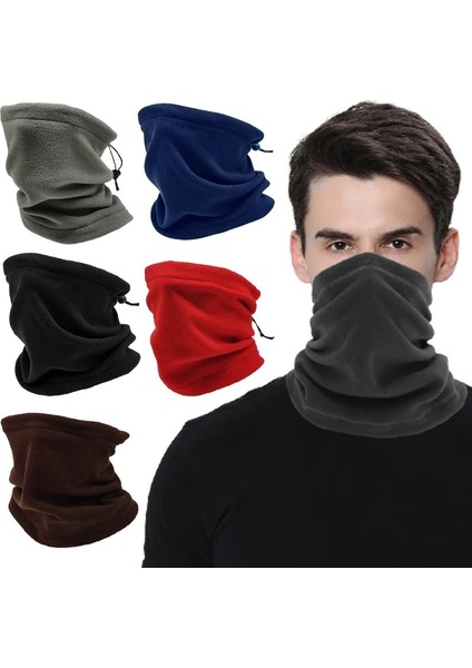 Kahverengi Tarzı Polar Polar Boyun Buff Spor Bandana Bisiklet Yarım Yüz Maskesi Kulak Isıtıcı Kış Sıcak Kayak Koşu Balıkçılık Eşarp Boyun Tüpü (Yurt Dışından)