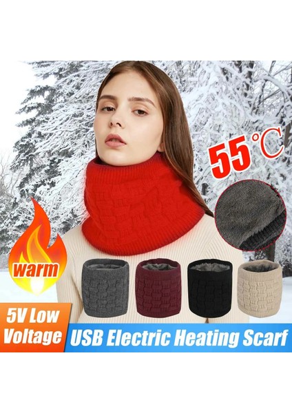 Siyah USB Isıtmalı Stil USB Elektrikli Isıtma Boyun Wrap Örme Kış Oudoor Isıtmalı Boyun Eşarp Isıtıcı Yaka Boyun Isıtıcı Erkekler Kadınlar Isıtma Eşarp Tutmak (Yurt Dışından)