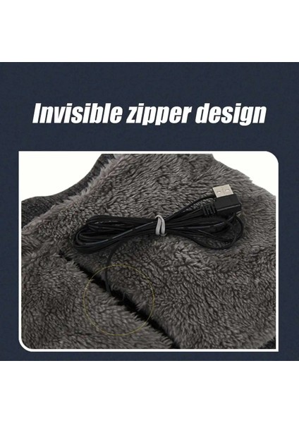 Siyah USB Isıtmalı Stil USB Elektrikli Isıtma Boyun Wrap Örme Kış Oudoor Isıtmalı Boyun Eşarp Isıtıcı Yaka Boyun Isıtıcı Erkekler Kadınlar Isıtma Eşarp Tutmak (Yurt Dışından)