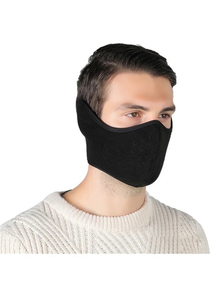 Siyah Stil Yeni Kış Yarım Yüz Maskesi Moda Termal Polar Kulak Ağız Kapağı Boyun Isıtıcı Rüzgar Geçirmez Bisiklet Snowboard Kayak Yürüyüş Spor Eşarp (Yurt Dışından)