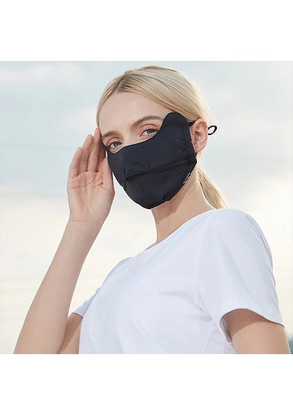 Siyah Stil Moda Yaz Güneş Koruyucu Bisiklet Maskesi Eşarp Buz Ipek Tam Yüz Kulakları ile Nefes Kapakları Bandana Dekorasyon Aksesuarları Kadınlar (Yurt Dışından) modelleri