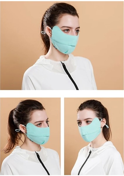 Siyah Stil Moda Yaz Güneş Koruyucu Bisiklet Maskesi Eşarp Buz Ipek Tam Yüz Kulakları ile Nefes Kapakları Bandana Dekorasyon Aksesuarları Kadınlar (Yurt Dışından) indirimleri