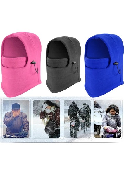 Mavi Stil Yeni Yüksek Li Polar Yüz Maskesi Kış Rahat Sıcak Kayak Motosiklet Bisiklete Binme Yumuşak Termal Balaclava Swat Bisiklet Hood (Yurt Dışından)