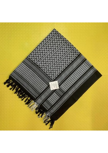 Beyaz Stil 110X110CM Kadın Eşarp Bandana, Filistin Fular Şal Yaka, Askeri Taktik Erkek Eşarp Keffiyeh Filistin Shemagh Boyunbağı Shemag (Yurt Dışından)