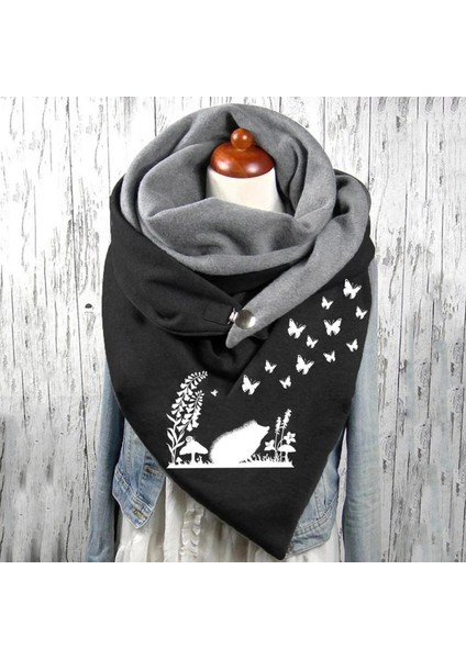 F Stili Moda Kadın Tok Nokta Baskı Düğmesi Yumuşak Wrap Günlük Sıcak Eşarplar Şallar Fular En Soie Платок Женский (Yurt Dışından)