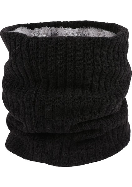 Siyah Stil 2021 Kış Boyun Tüp Isıtıcı Polar Tıknaz Örgü Eşarp Daire Döngü Moda Erkek Kadın Yumuşak Kalın Unisex Katı Atkılar Açık (Yurt Dışından)