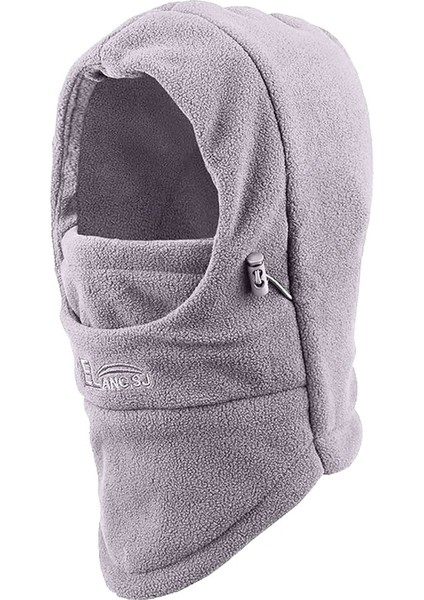 Açık Gri Tarzı Çocuklar Kış Kap Sıcak Tam Yüz Kayak Şapka Balaclava Hood Şapka Moda Kalınlaşmış Polar Termal Rüzgar Geçirmez Boyun Atkı Kap (Yurt Dışından)